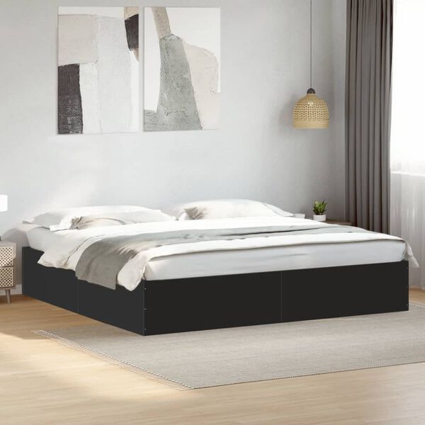vidaXL Giroletto Nero 200x200 cm in Legno Multistrato