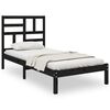 vidaXL Giroletto Nero in Legno Massello 90x190 cm Single