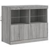 vidaXL Credenza con Luci LED Grigio Sonoma 202x37x67 cm