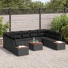 vidaXL Set Divano da Giardino con cuscino 5 pcs Nero Polyrattan