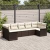 vidaXL Set Divano da Giardino con cuscino 7 pcs Marrone Poly Rattan