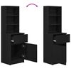 vidaXL Comodino Nero 39x35x125 cm in Legno Multistrato