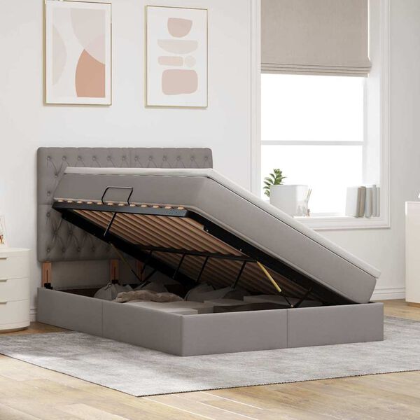 vidaXL Letto con contenitore e materasso Talpa 140 x 190 cm Poliestere