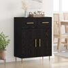 vidaXL Credenza Rovere Nero 69,5 x 34 x 90 cm Legno multistrato
