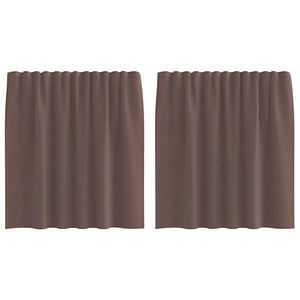 vidaXL Tende in Voile con Linguetta 2 pz Marrone
