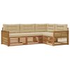 vidaXL Set di divani da esterno 4 pz Naturale e Beige