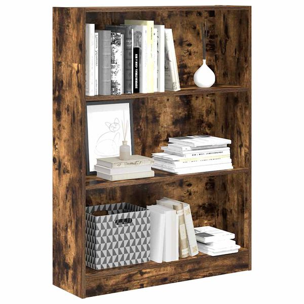 vidaXL Libreria Rovere Fumo 80x24x109 cm in Legno Multistrato