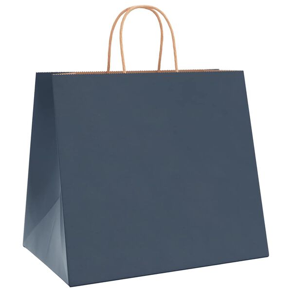 vidaXL Sacchetti di Carta 250 pz con Manici Blu 32x22x28 cm