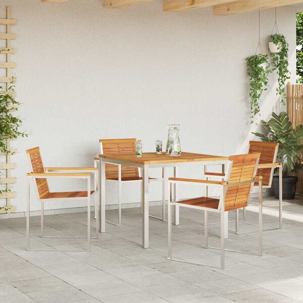 vidaXL Set da Pranzo per Giardino 5 pcs Legno di Acacia Massello