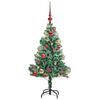 vidaXL Albero di Natale Artificiale Imbiancato con Luci LED 120 cm