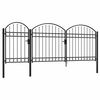 vidaXL Cancello per recinzione da giardino ASSEN con parte superiore ad arco in acciaio 1,75x4 m Nero