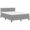 vidaXL Letto a molle con materasso Grigio chiaro 140 x 200 cm Tessuto