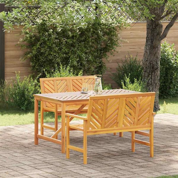 vidaXL Set da Pranzo per Giardino 3 pcs Marrone