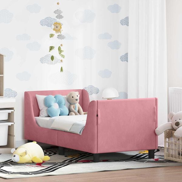 vidaXL Struttura letto per bambini con testata Rosa 70 x 140 cm
