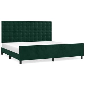 vidaXL Giroletto senza Materasso Verde Scuro 200x200 cm in Velluto