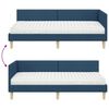 vidaXL Struttura Letto Angolare con Materasso Altro 2 pcs Blu Tessuto
