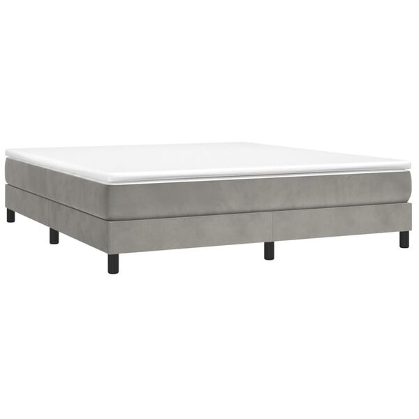 vidaXL Struttura Letto a Rete a Molle Grigio Chiaro 160x200 cm Velluto