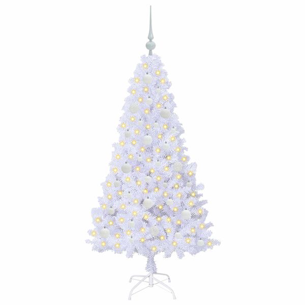 vidaXL Albero di Natale artificiale Bianco 150 cm PVC e Acciaio