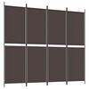 vidaXL Divisorio a 4 Pannelli Marrone 200x180 cm in Tessuto