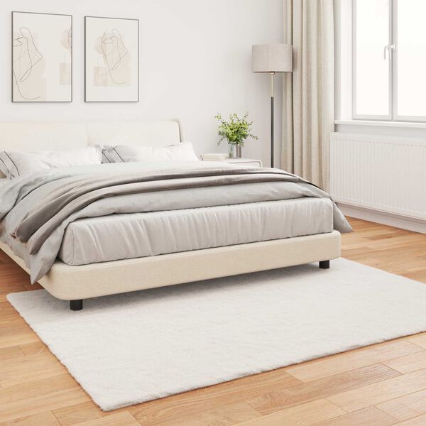 vidaXL Tappeto in Pelliccia Sintetica di Coniglio Olite Crema