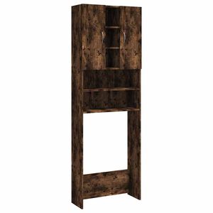 vidaXL Mobile per Lavatrice Rovere Fumo 64x25,5x190 cm