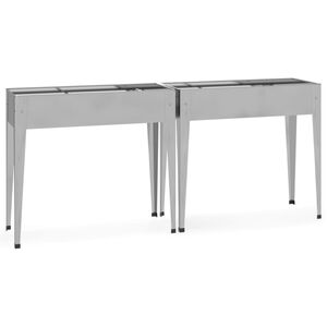 vidaXL Fioriere da Giardino 2 pz Acciaio Zincato