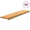vidaXL Gradini 8 pz Marrone Chiaro 110x25x2 cm Legno Massello Rovere