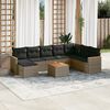 vidaXL Set Divano da Giardino 9 pz con Cuscini Grigio in Polyrattan