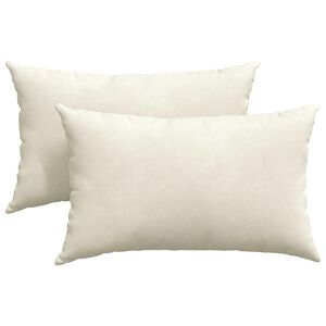 vidaXL Cuscini da Divano 2 pcs Crema 50 x 30 cm Tessuto in Cords