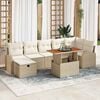 vidaXL Set Divano da Giardino con cuscino 8 pcs Beige Poly Rattan