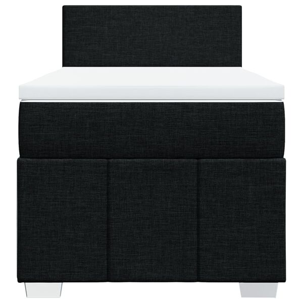 vidaXL Giroletto a Molle con Materasso Nero 100x200 cm in Tessuto