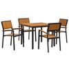 vidaXL Set da Pranzo per Giardino 5 pcs Nero e marrone