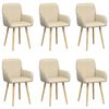 vidaXL Sedie da pranzo 6 pcs Tessuto Crema 56,5 x 50 x 87,5 cm