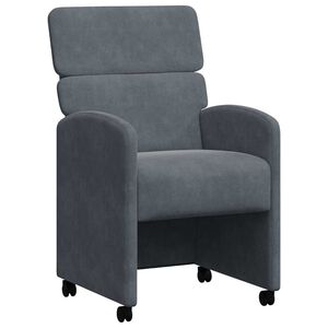 vidaXL Sedie da Pranzo con Ruote 2 pz Velluto Grigio scuro