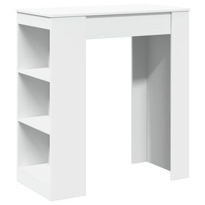 vidaXL Tavolo Bar con Rastrelliera Bianco 95x47x103,5 cm Multistrato