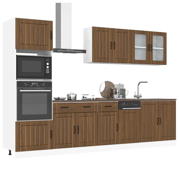vidaXL Set Mobili da Cucina 7 pz Lucca Rovere Marrone in Truciolato