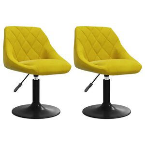 vidaXL Sedie da Pranzo Girevoli 2 pz Giallo Senape in Velluto