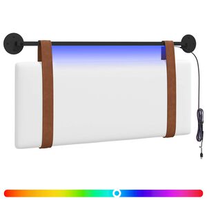 vidaXL Testiera sospesa Con luce LED Bianco PU Antico