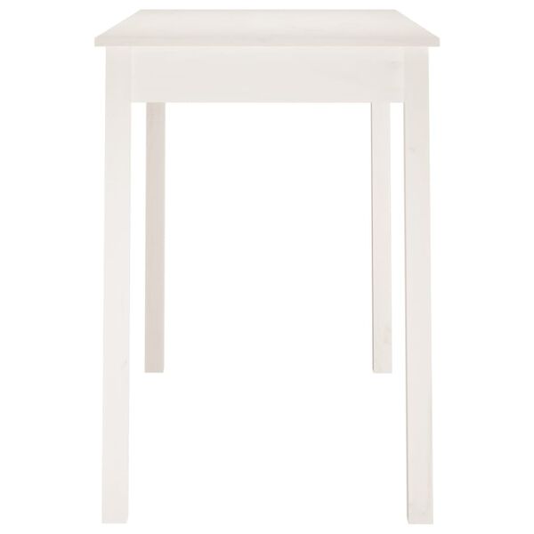 vidaXL Tavolo da Pranzo Bianco 110x55x75 cm in Legno Massello di Pino