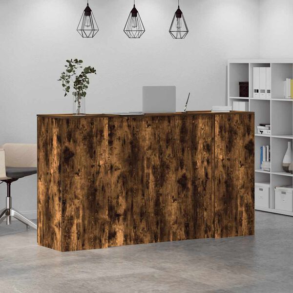 vidaXL Banco Reception Rovere Fumo 180x50x103,5cm in Legno Multistrato