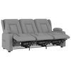 vidaXL Divano Massaggio a 3 Posti con Portabicchieri Grigio Similpelle