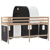vidaXL Letto a Soppalco con Tunnel Bambini Bianco e Nero 90x190cm Pino