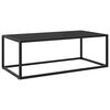 vidaXL Tavolino da Salotto Nero con Vetro Nero 100x50x35 cm