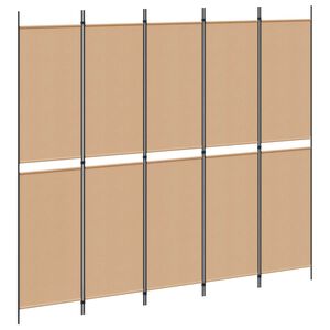 vidaXL Pannello Separatore a 5 Pannelli Beige 250 x 220 cm Tessuto