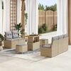 vidaXL Set Divano da Giardino con cuscino 8 pcs Beige polyrattan