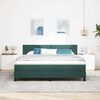 vidaXL Letto a molle con materasso Verde Scuro 180 x 200 cm Velluto