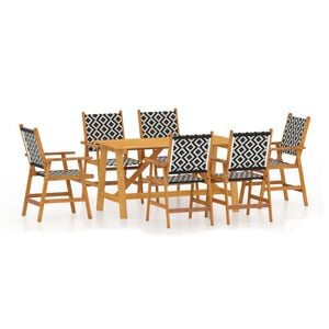 vidaXL Set Mobili da Pranzo per Giardino 7 pz Legno Massello di Acacia