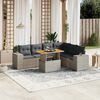 vidaXL Set Divani da Giardino 7 pz con Cuscini Grigio in Polyrattan