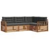vidaXL Set di divani da esterno con cuscino 4 pcs Naturale e Antracite