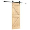 vidaXL Porta scorrevole Naturale e Nero 70 x 210 cm